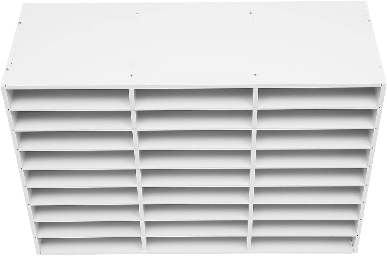 Literature Organizer, 27 Compartments Paper Storage Cabinet Mail Organizer, 31.5 X 12 X 21.69 Inch Desktop File Sorter Mail Center Mailbox School Classroom Keepers for Home&Office, White