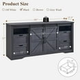 thumbnail image 4 of T4TREAM Farmhouse Sideboard Buffet Cabinet, 66" Wide Kitchen Storage Cabinet with 5 Drawers, Sliding Barn Door & Adjustable Shelf, Black, 4 of 5