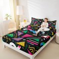 thumbnail image 4 of Feelyou Abstract Lines Twin Sheet Sets, Fashion Memphis Stripes Bedding, 3-Piece, 4 of 7