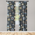 thumbnail image 3 of Ambesonne Ethnic Curtains, Triangles with Eyes Plot, Pair of 28"x95", Burnt Orange Blue Grey, 3 of 5