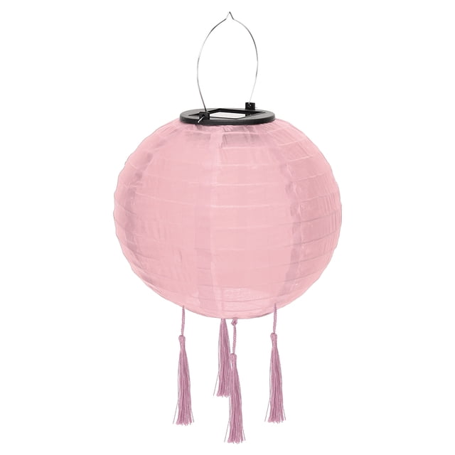 Lámpara Linterna solar LED de 8 pulgadas, impermeable, para colgar en el patio, con borla (rosa) Tmvgtek Para estrenar
