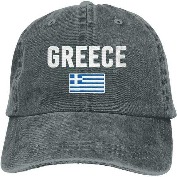 Greek Flag of Greece Denim Hats for Mens Womens Baseball Caps Casquette Black