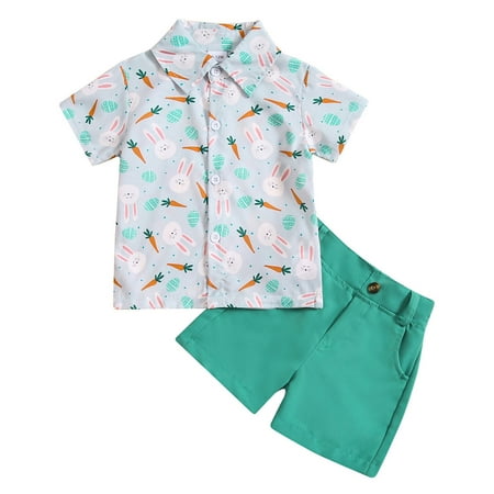 

WUXIAN Toddler Boys Short Sleeve Printed T-Shirts Tops Shorts Child Kids 2PC Set Outfits Clothes Infants Baby Comfortable Dailywear