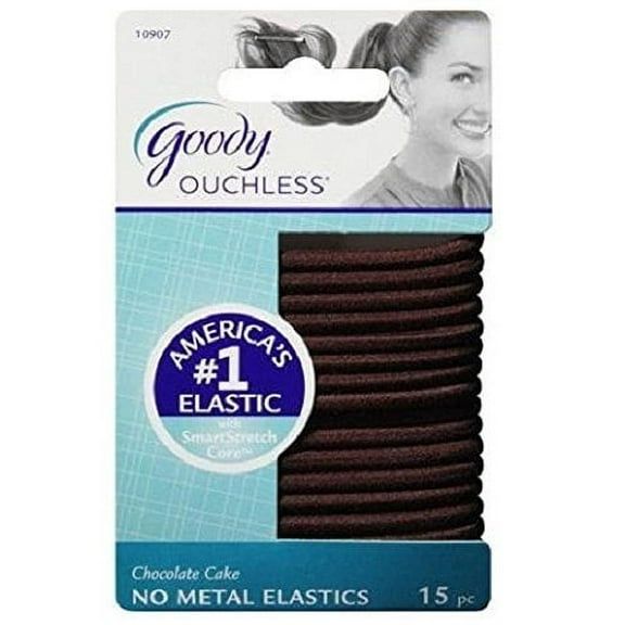Goody Ouchless No Metal Elastics Brown 15 Count