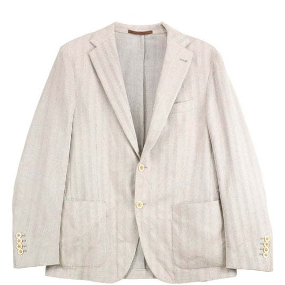 Eleventy Men's Brown Athletic Fit Heringbone Blazer Suit Jacket - 4 US / 40 EU
