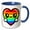 Blue/White, variant on 3drose, Cute Kawaii Rainbow Heart, 11oz Magic Transforming Mug
