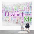 thumbnail image 2 of REFRED Prejudice Word Coud Based on Jane Austen Price Wall Art Hanging Tapestry Home Decor for Living Room Bedroom Dorm 51x60 inch, 2 of 2