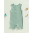 thumbnail image 4 of Wassery Baby Boys Summer Romper Newborn Sleeveless Contrast Color Jumpsuits Infant Ribbed Playsuits, 4 of 8