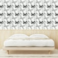 thumbnail image 3 of Ambesonne Butterfly Peel & Stick Wallpaper for Home, Monochromatic Butterflies, 13"x36", Coconut and Charcoal Grey, 3 of 5