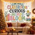 thumbnail image 3 of Colorful Classroom Text with Books and Flowers, Playful Illustration Style for Teachers, Educational Wall Art Decor, Back to School Gift, Tapestry Wall Hanging for Classroom and Office, 3 of 7