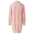 thumbnail image 4 of Vedolay Women Long Cardigan Knit Sweater Cardigan Loose Long Sleeve Casual Coat Pink,One Size, 4 of 5