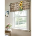 thumbnail image 4 of Sweet Home Valances for Windows Sunflower Vintage Rustic Brown Stripe Wood Board Kitchen Valance Curtain Rod Pocket Small Curtains for Cafe Bathroom Laundry Basement 42" x 18", 4 of 8