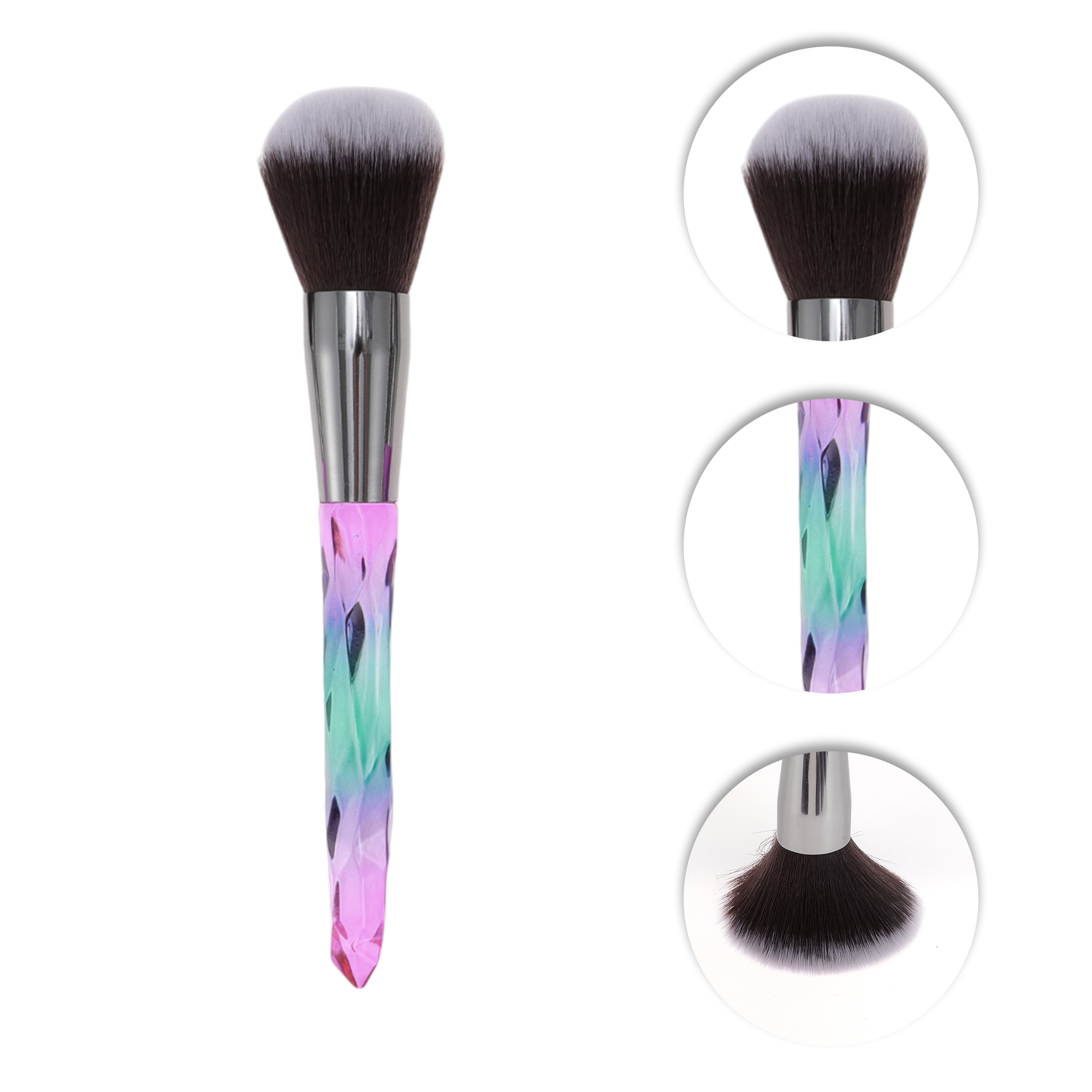Unique Bargains 10 Pcs Durable Lightweight Makeup Brush Set for Travel Green, Brown