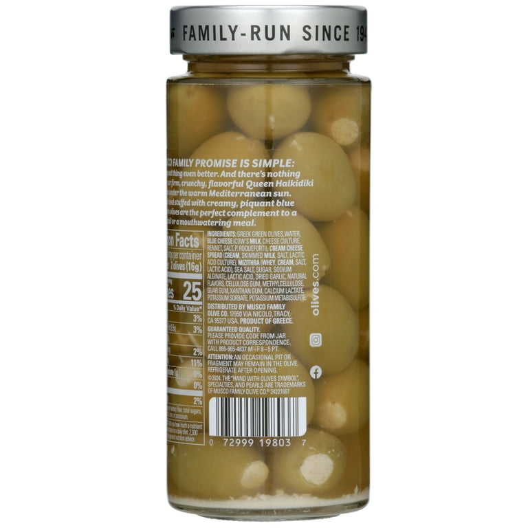 2 pack) Pearls Specialties Blue Cheese Stuffed Greek Queen Olives