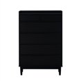 thumbnail image 3 of 30" Solid Wood 6-Drawer Chest with Gallery - Black, 3 of 5