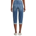 thumbnail image 3 of Time and Tru Women's Mid Rise Relaxed Fit 21" Inseam Pull-On Denim Capris, 3 of 5