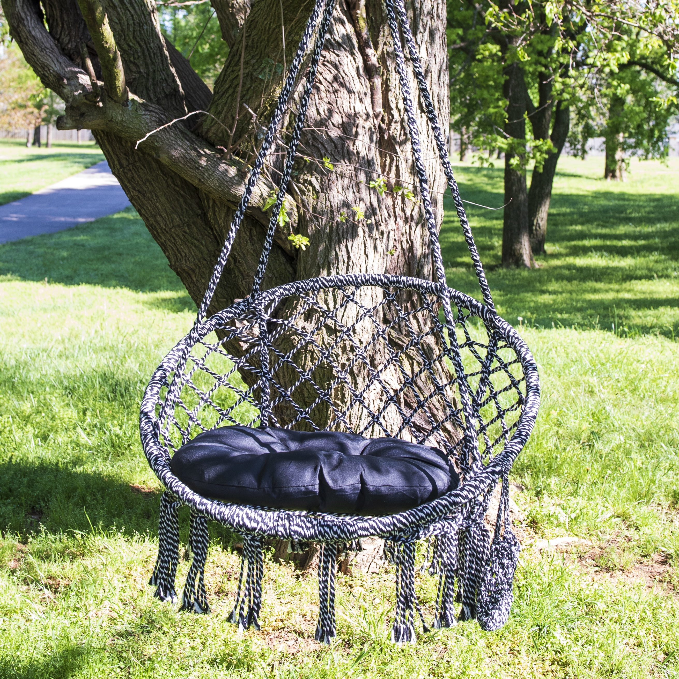 Equip Macrame Outdoor Hammock Chair, Cotton Blend Olive Green, Size: 47” L x 24” W, Capacity 250 lb.