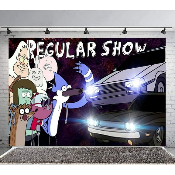 Regular Show Backdrop Banner Party Supplies Poster Movie Theme Background for Photography Birthday Decorations