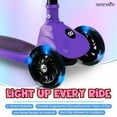 thumbnail image 5 of 3-Wheel Foldable Kids Scooter - Child Toy Scooter with Built-in LED Wheel Lights, Foldable Seat, and Easy Maneuvering Lean-to-Steer Technology (Purple), 5 of 5