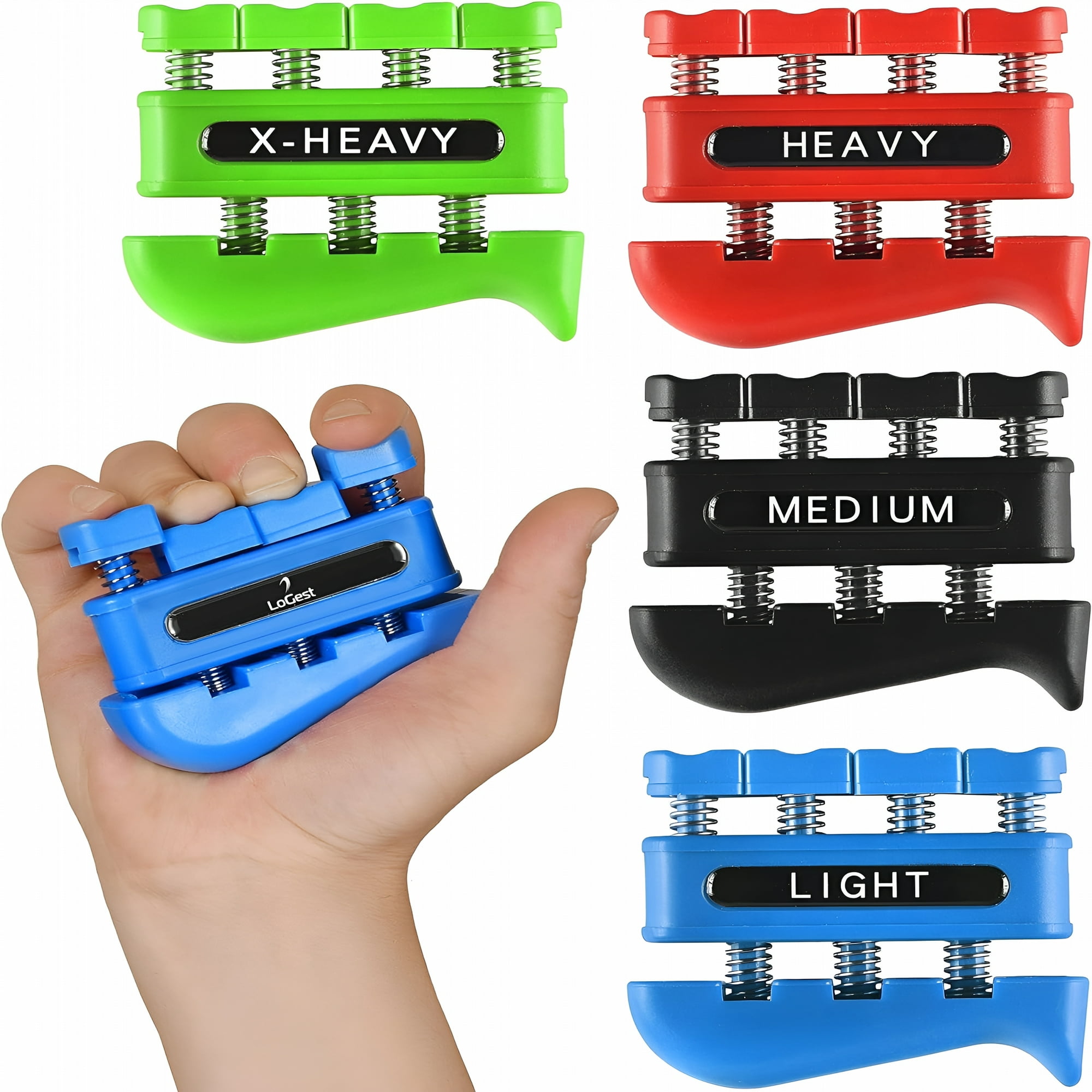 BESTSKY 2026 New Finger Strengthener Hand Grip Workout for Therapy Upto 11Lbs 4 Pack for Rehab, Exercise, Therapy, Strength Training, Fitness