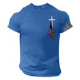 thumbnail image 2 of Blekii T-Shirt à Manches Courtes et Col Rond pour Hommes, Mode Décontractée pour la Journée de l'Indépendance - Doux et Confortable, Petit Imprimé, Design de Vacances d'Été - Parfait pour la Célébration du 4 Juillet, Bbq d'Été, 2 of 5