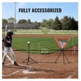 thumbnail image 5 of 7x7 ft Baseball Softball Practice Net, Portable Baseball Training Net for Hitting Catching Pitching, Backstop Equipment with Bow Frame, Carry Bag, Strike Zone, 12 Balls, Tee, and Ball Collector, 5 of 7