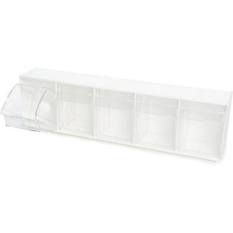 Deflecto Tilt Bin Interlocking Multi-Bin Storage Organizer - 4 Compartment(s)Desktop - White - 1 Each Deflecto Tilt Bin Interlocking Multi-Bin Storage Organizer - 4 Compartment(s)Desktop - White - 1 Each