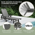 thumbnail image 5 of WestinTrends Malibu Chaise Lounge Outdoor, All Weather Poly Lumber Patio Pool Lounge Chairs with 5 Positions Backrest, Gray, 5 of 14
