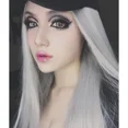 thumbnail image 3 of Peluca de cabello largo y liso con división de estilo europeo y americano para presentador de radiodifusión, cabello falso blanco para cosplay de anime, 3 of 4