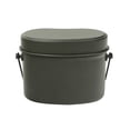 thumbnail image 1 of Frasco de aluminio militar para camping, estilo japonés, doble capa, ideal para actividades al aire libre, color verde mate, capacidad de 1.2L, resistente y ligero., 1 of 7