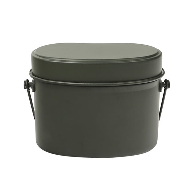 Frasco de aluminio militar para camping, estilo japonés, doble capa, ideal para actividades al aire libre, color verde mate, capacidad de 1.2L, resistente y ligero.