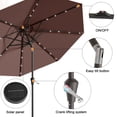 thumbnail image 6 of 9 ft Solar Umbrella 32 LED Lighted Patio Umbrella Table Market Umbrella with Tilt and Crank Outdoor Umbrella for Garden, Deck, Backyard, Pool and Beach (Navy Blue), 6 of 7