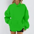 thumbnail image 3 of Mohiass Womens Oversized Hoodies Long Sleeve Plain Basic Fleece Sweatshirts 2025 Fall Winter Pullover Tops with Pocket Light Green S, 3 of 5