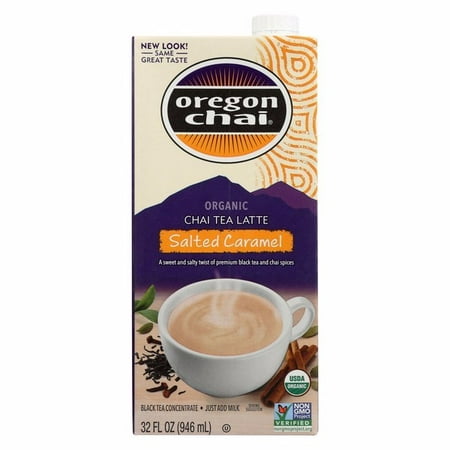 Oregon Chai Tea Latte Concentrate - Salted Caramel - Pack of 6 - 32 Fl