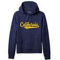 thumbnail image 1 of Daxton Adult Unisex Pullover USA Cities State Script Hoodie Fleece Sweatshirt, California Navy Gold, 2XL, 1 of 2