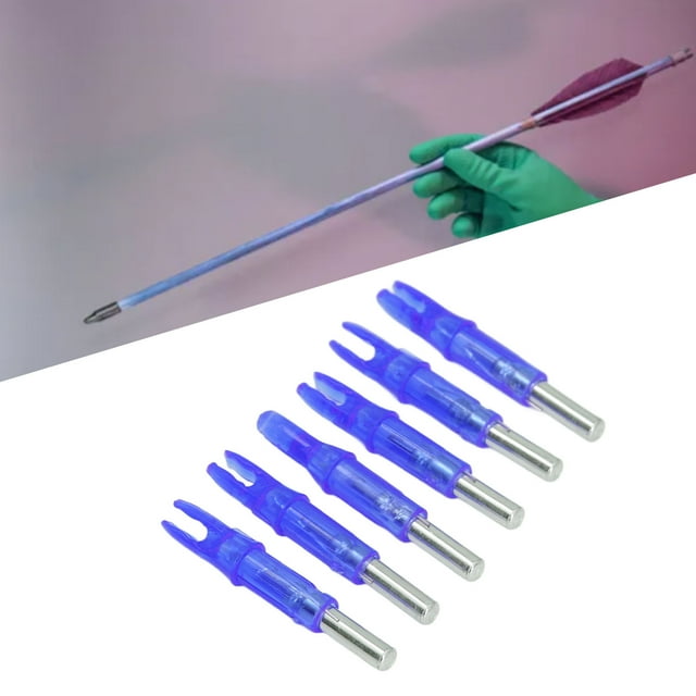 6Pcs Lighted Nocks 6.2mm LED Waterproof, High Visibility for Night Archery, Made of Durable PE Material