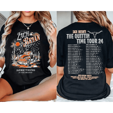 

Vintage Zach Bryan The Quittin Time Tour 2024 Shirt Zach Bryan Fan Shirt Western Music Lover Gift Bryan Country Music Shirt
