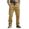 thumbnail image 2 of Pisexur Pantalon de Travail pour Hommes Cargo Tactique Construction pour Hommes Ripstop Imperméable Léger Plein Air Randonnée avec Poches Kaki,TG, 2 of 9