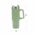 thumbnail image 4 of New View Gifts 30oz Tumbler Mug with Lid and Straw, Reusable Insulated Mug with Handle, Stainless Steel Tumbler for Iced & Hot Beverages, Green, 4 of 6