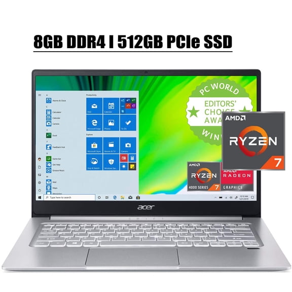 2020 Newest Acer Swift 3 14 Thin & Light Premium Laptop I 14" Full HD IPS I AMD 8-Core Ryzen 7 4700U (> i7-10510U) I 8GB DDR4 512GB PCIe SSD I Fingerprint Backlit USB-C WIFI HDMI Webcam Win 10