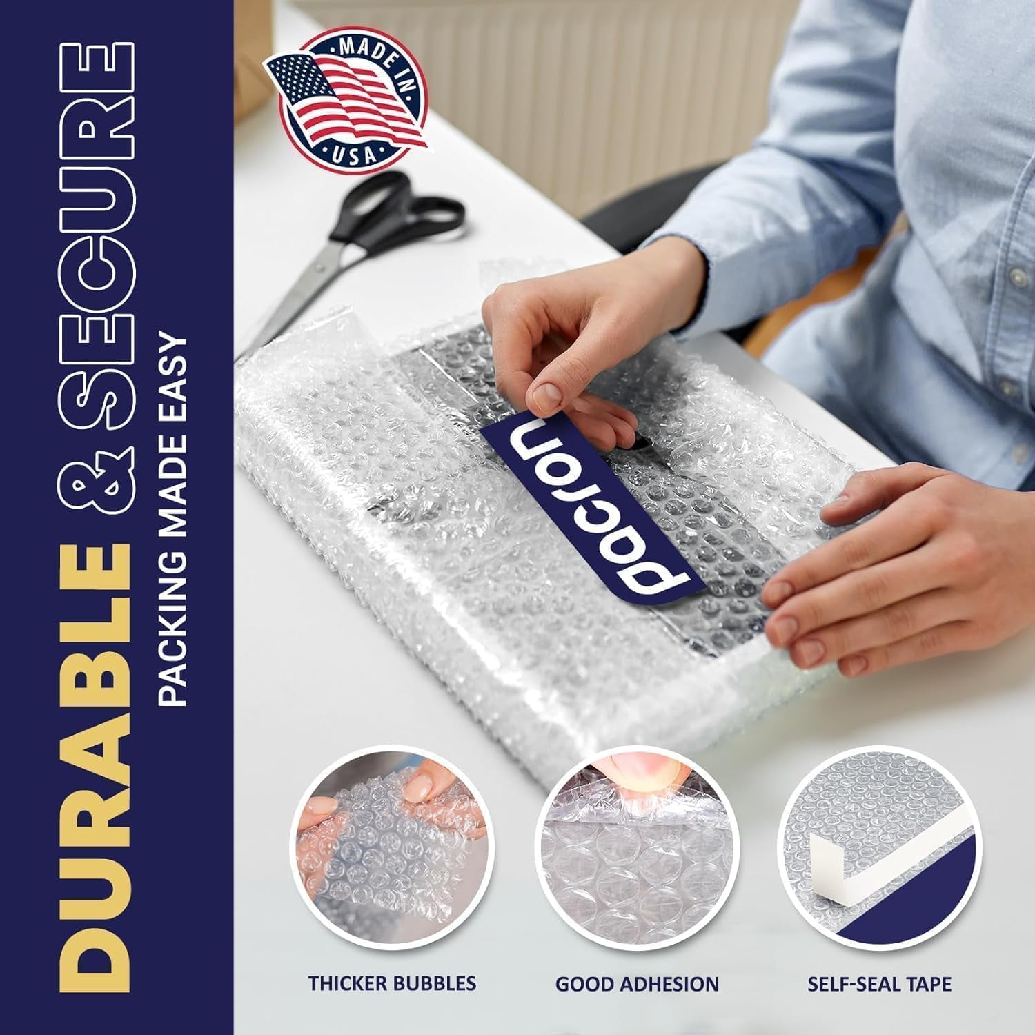 Pacron 200-Pack Bubble Wrap Pouches Kit - 18x23, Self-Sealing Clear Bubble Pouches for Shipping, Packaging & Small Business