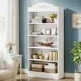 thumbnail image 3 of Tribesigns 73 Inch Tall Bookcase, Modern 5-Shelf White Library Bookshelf with Storage Shelves, 3 of 5