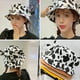 thumbnail image 5 of 1 sombrero de pescador con estampado de vaca, de algodón, para verano, playa, para mujer, 5 of 6