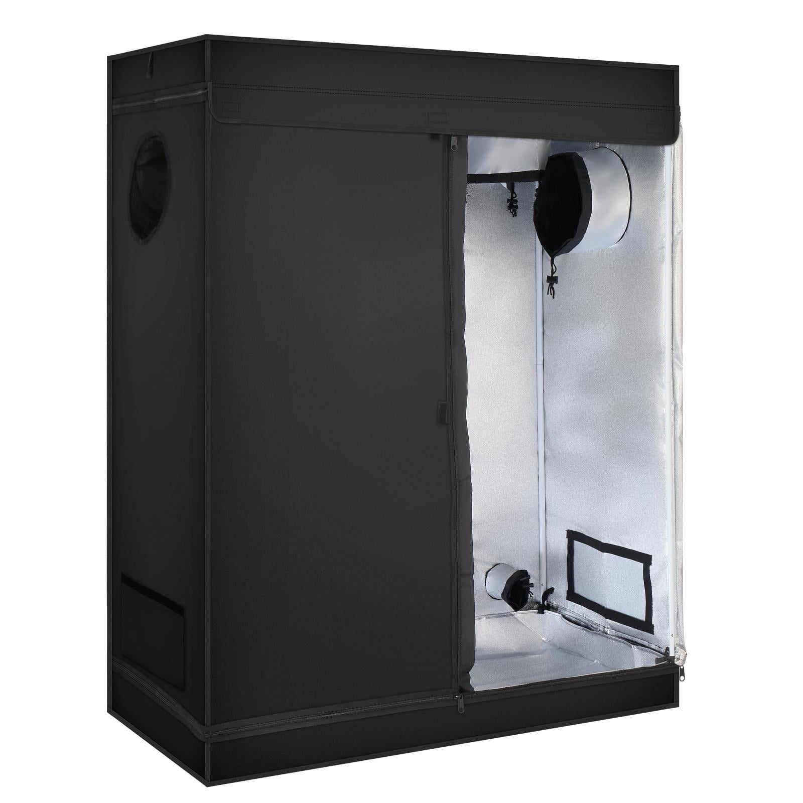 Zimtown Grow Tent, 48"x24"x72" Mylar Hydroponic Grow Tent with Observation Window and Floor Tray for Indoor Gardening Plant Growing