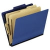 Six Section 2 Divider Letter Size Colored Classification Folders - Blue (10/Box)