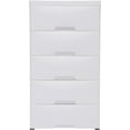 thumbnail image 4 of 5-Layer Drawers Dresser, Drawers Chest with Detachable Universal Wheel, PP Storage Chest of Drawers for Closet Bedroom Clothing Clothes Closet Organization, White Dresser, 4 of 9