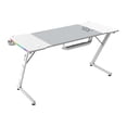 thumbnail image 1 of Escritorio Gamer BALAM RUSH OLYMPUS SPOT GLOW MRX6000 Ergonomico Estructura Z Hasta 100kg RGB Tapete XXL + Porta Vaso + Porta Diadema Blanco BR-941402, 1 of 4
