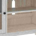 thumbnail image 3 of 60 Inch TV Entertainment Console 2 Glass Doors Farmhouse White Gray- Saltoro Sherpi, 3 of 6