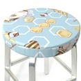 thumbnail image 3 of Daiia Cute Gnome Bee Collects Honey Stool Covers Round,Round Bar Stool Covers Waterproof Bar Chair Covers Washable Stool Cushion Slipcover for 12-14 Inch Chair-13 inch, 3 of 7