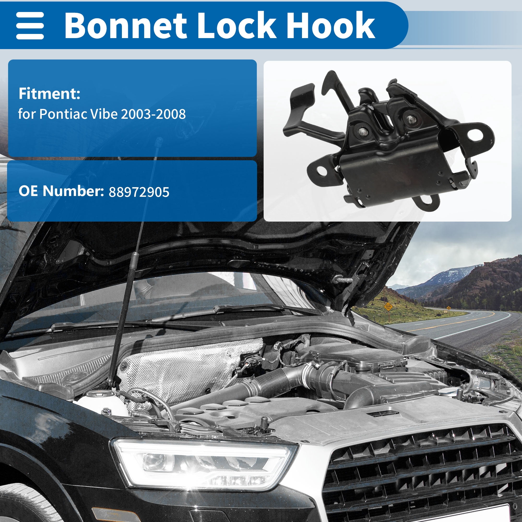 Unique Bargains Hood Latch Assembly for Pontiac Vibe 2003-2008 Engine Hood Lock